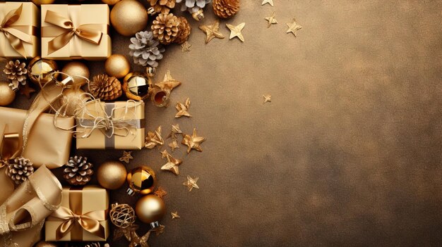 Christmas frame of spruce Christmas background New year background Christmas background AI generated image