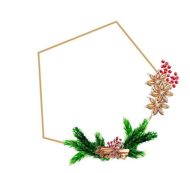 Photo christmas frame with fir branches