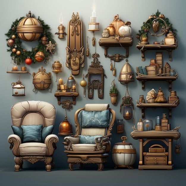 Photo christmas game assets