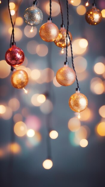 Christmas garland on a blurred background Christmas concept
