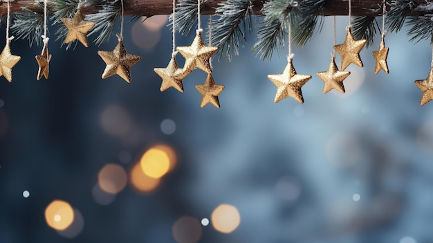 Christmas garland of gold stars