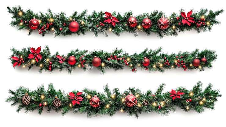 Photo christmas garland holiday celebration style