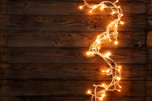 Christmas garland lying on floor