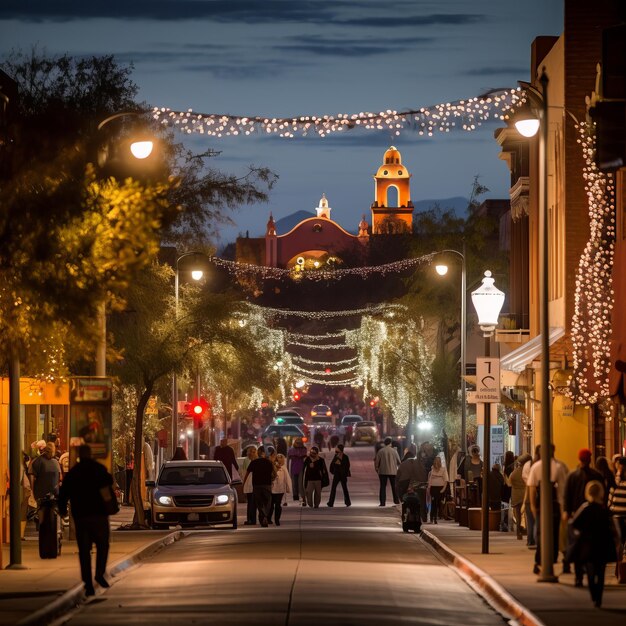 A Christmas Gathering University Students and Street Residents Embrace Old Downtown Tucson