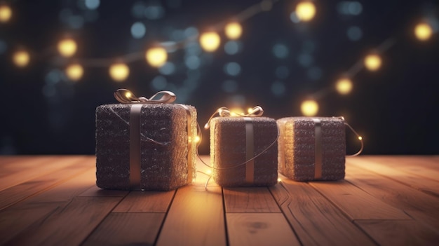 Christmas gift background Illustration AI Generative