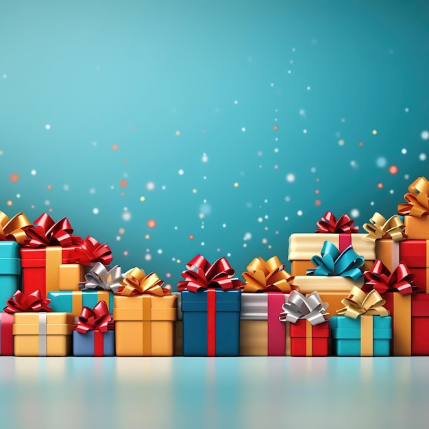 크리스마스 선물 상자 배경 많은 선물 상자가 인 벨 리본 생일 축제 벽지
