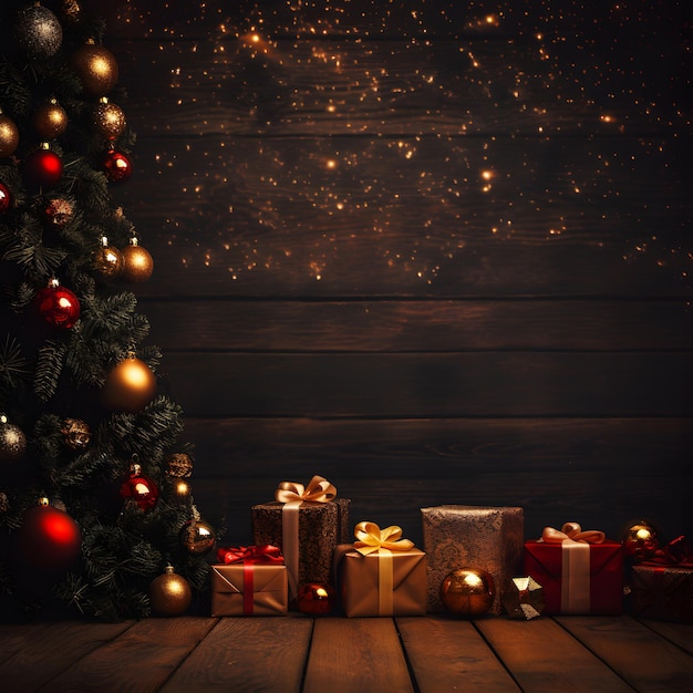 Christmas gift box background photo