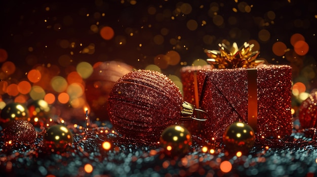 Christmas gift box HD 8K wallpaper Stock Photographic