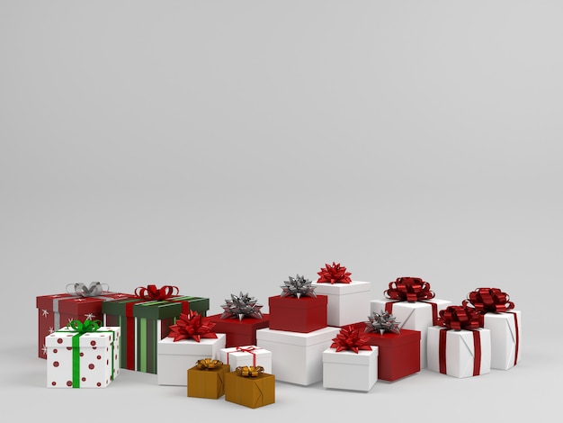 christmas gift box pastel background