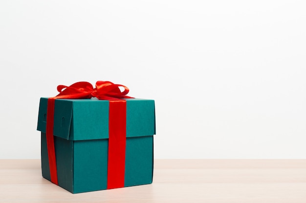 Christmas gift box on tablet