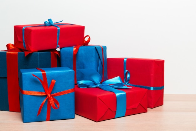 Christmas gift box on tablet