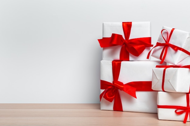 Christmas gift box on tablet