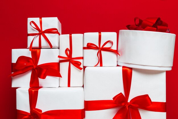 Christmas gift box on tablet