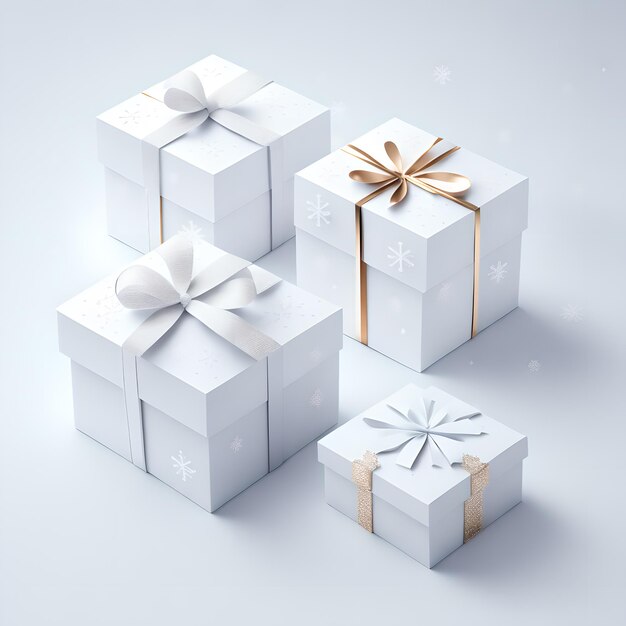 Christmas gift box white color wallpaper picture