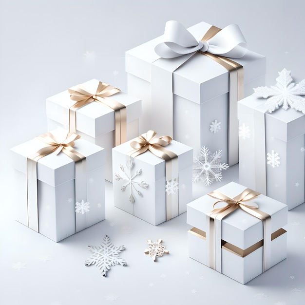 Christmas gift box white color wallpaper picture