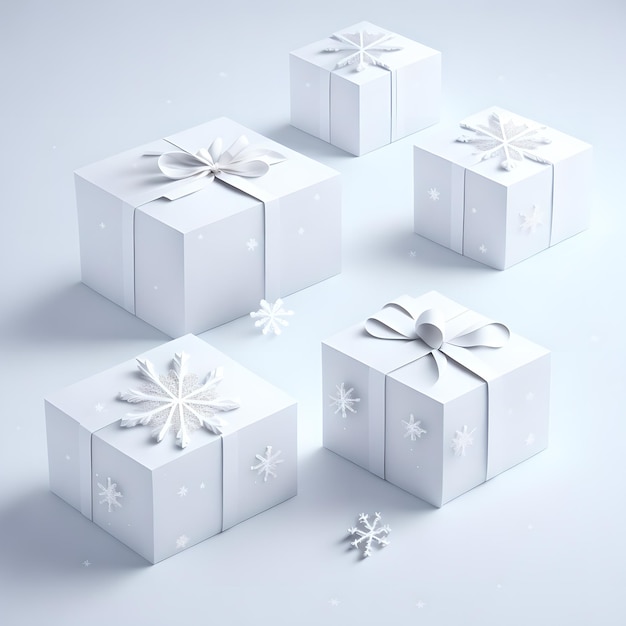 Christmas gift box white color wallpaper picture