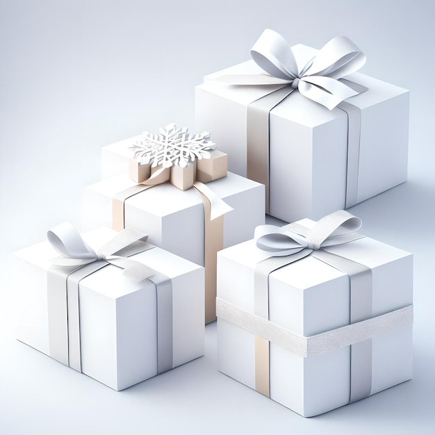 Christmas gift box white color wallpaper picture
