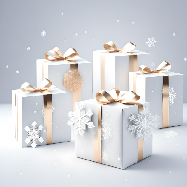 Christmas gift box white color wallpaper picture