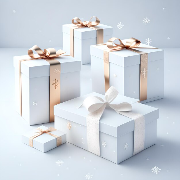 Christmas gift box white color wallpaper picture