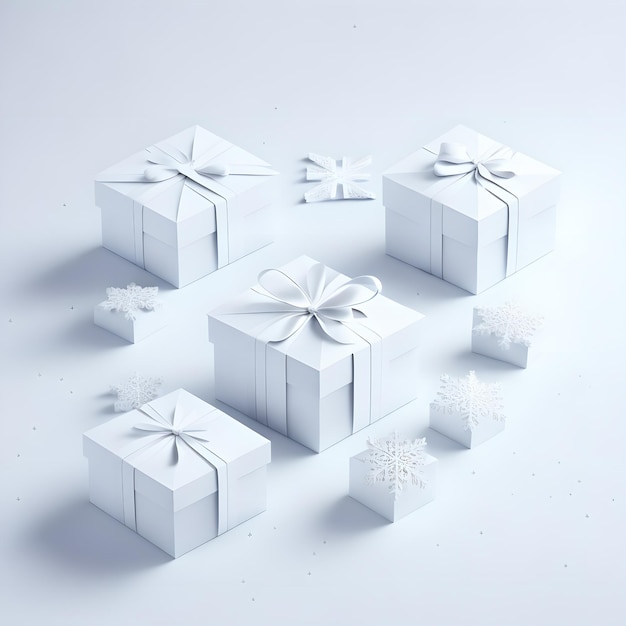 Christmas gift box white color wallpaper picture