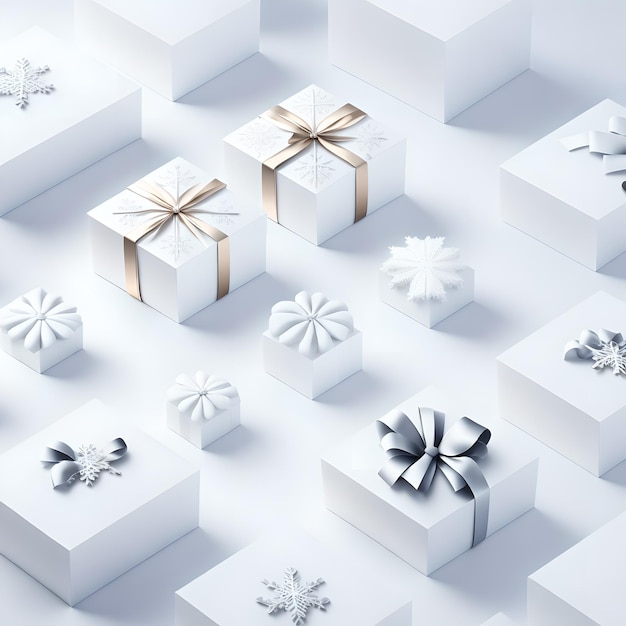 Рождественская коробка с белыми обоями