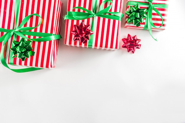 Christmas gift boxes background