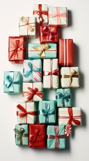 christmas gift boxes with ribbon generativa IA