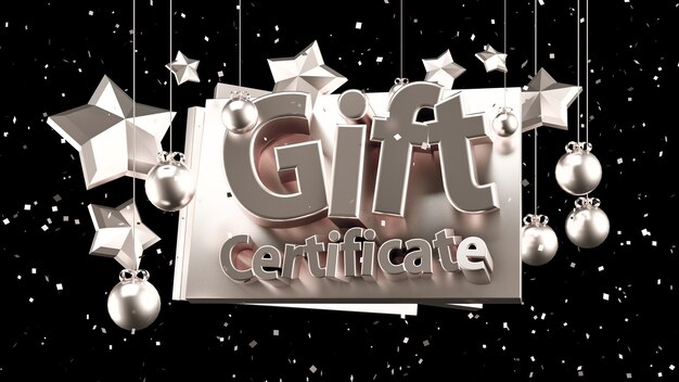 christmas gift voucher. 3d illustration, 3d rendering.