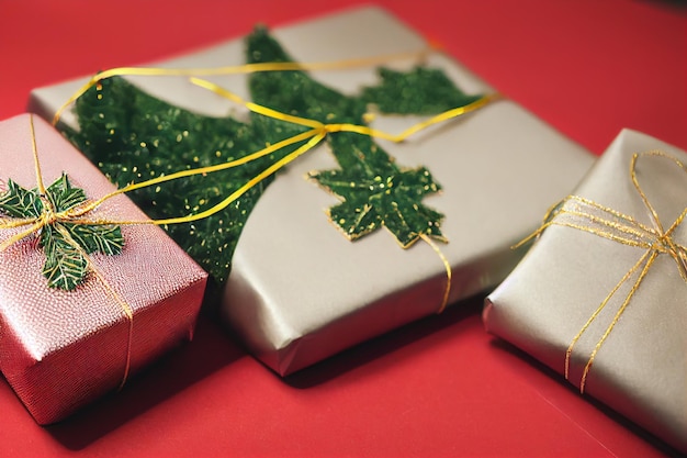 Christmas Gift Wrapping 3D illustration