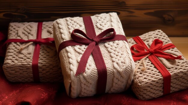 Photo christmas gift wrapping idea for boxing day and winter holidays in the english countryside tradition