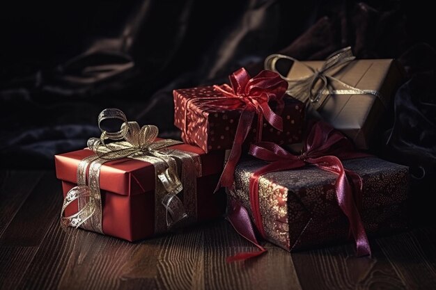 Premium AI Image Christmas Gifts In Boxes AI Generated premium-ai-image-christmas-gifts-in-boxes-ai-generated