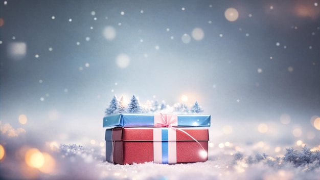 christmas gifts in the snow