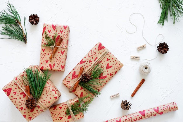 Christmas Gifts On White Background