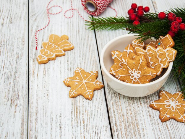 Christmas ginger and honey colorful cookies