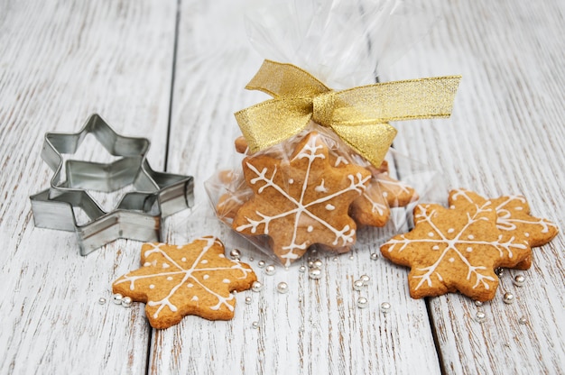 Christmas ginger and honey colorful cookies