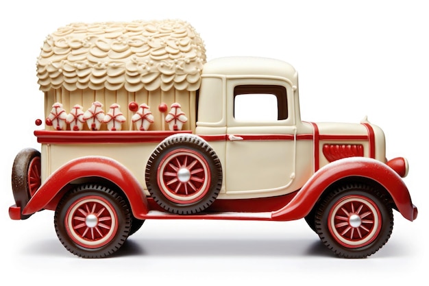 Christmas gingerbread car isolated on the white background AI generated illustration