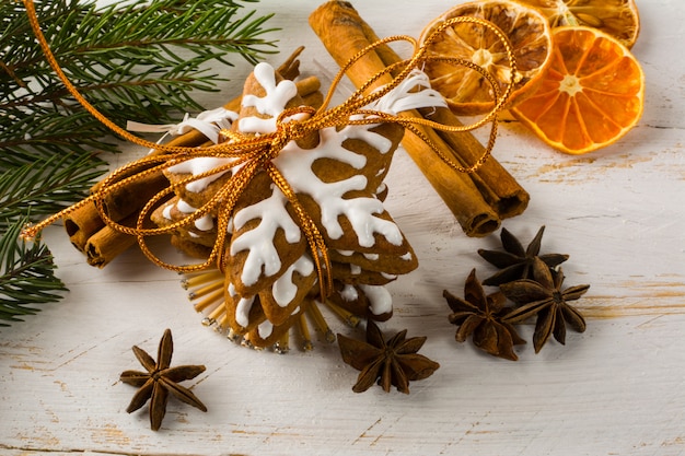 Christmas gingerbread and cinnamon