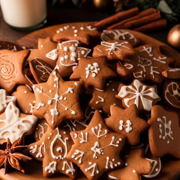 Christmas gingerbread cookies with spices