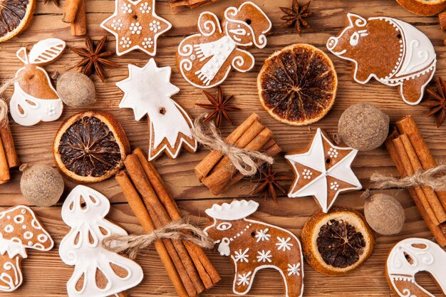 Photo christmas gingerbread cookies