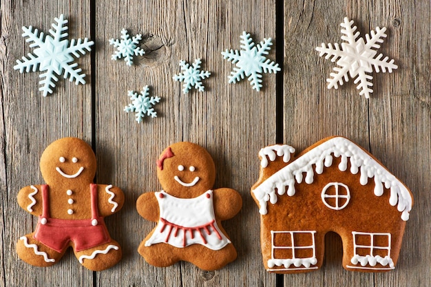 Christmas gingerbread couple and house cookies