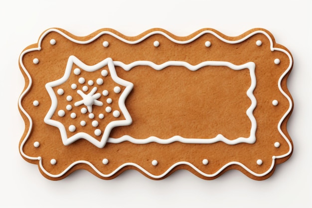 Christmas gingerbread frame with white frosted design