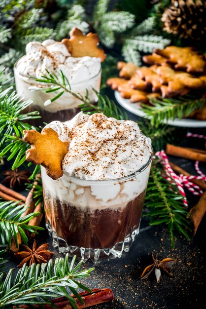 Christmas gingerbread hot chocolate