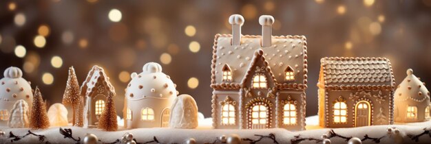 Christmas gingerbread house decoration on white Ai generative