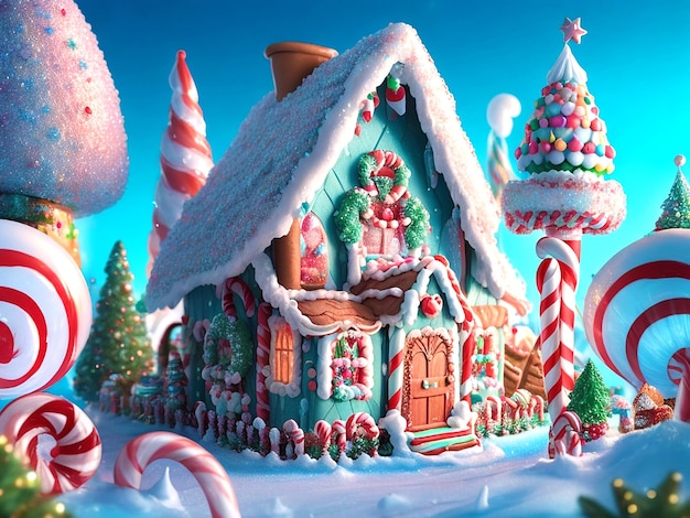 Christmas gingerbread house Generative AI