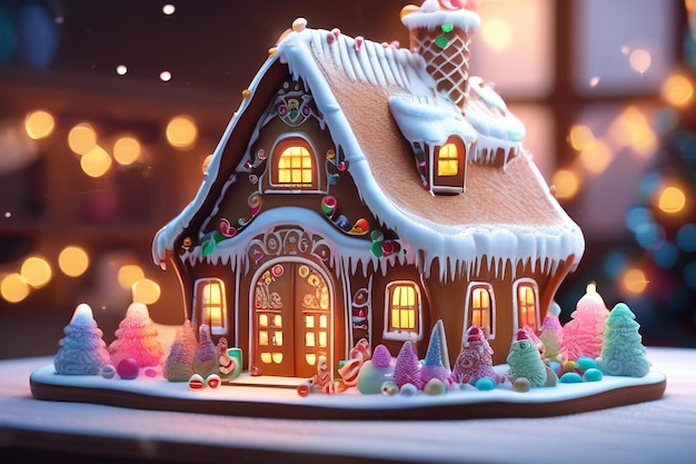 A Christmas gingerbread house