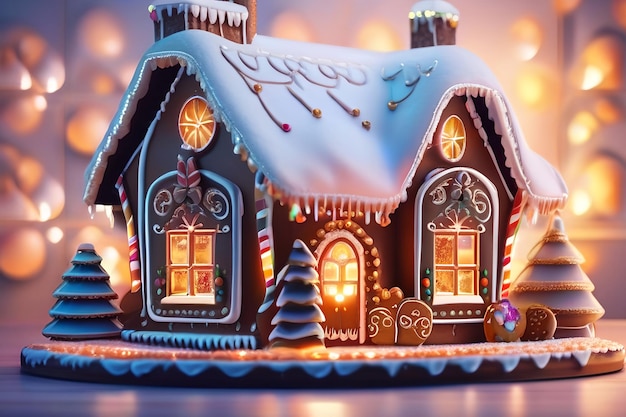 A Christmas gingerbread house