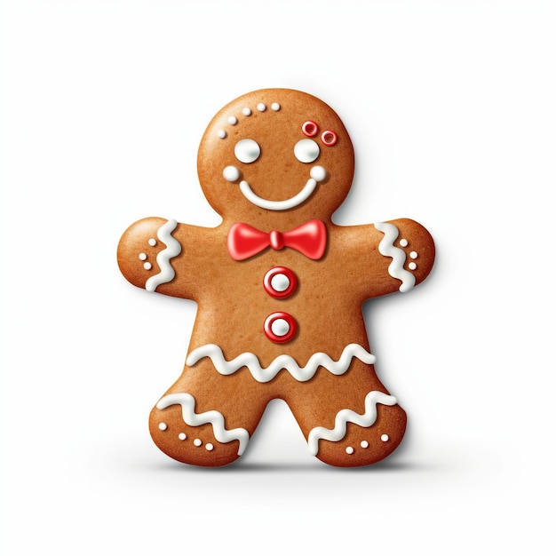 Christmas Gingerbread man cookie isolated on white background