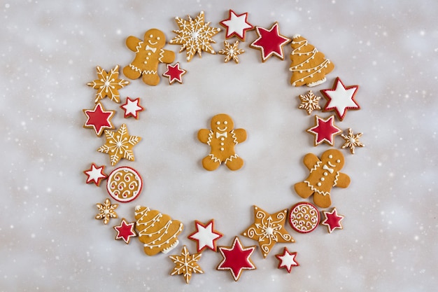 Christmas gingerbread wreath