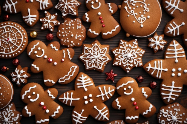 Christmas gingerbreads cookies background