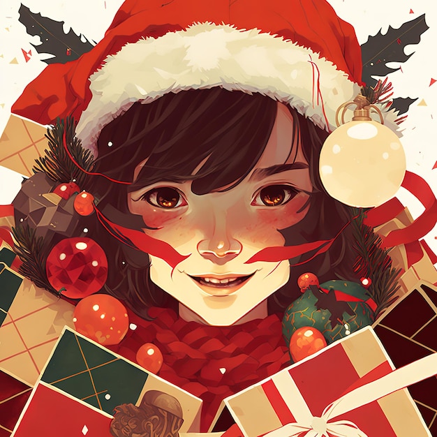 Premium Photo  Christmas girl illustration